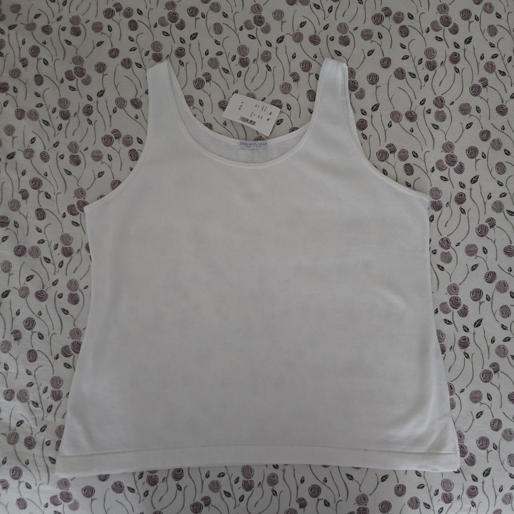 Joan Vass Classic White Tank Top